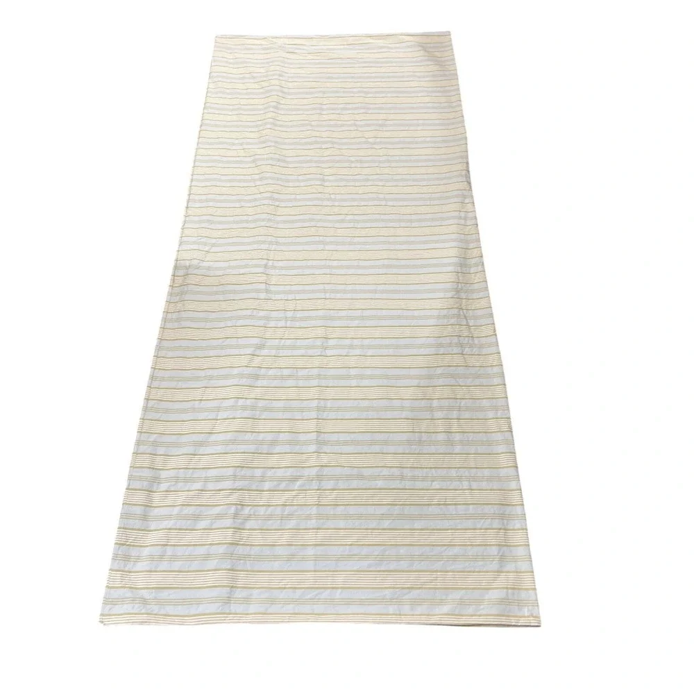 Restoration Hardware King Duvet Misto Stripe Aqua Green Cream Button 100% Cotton